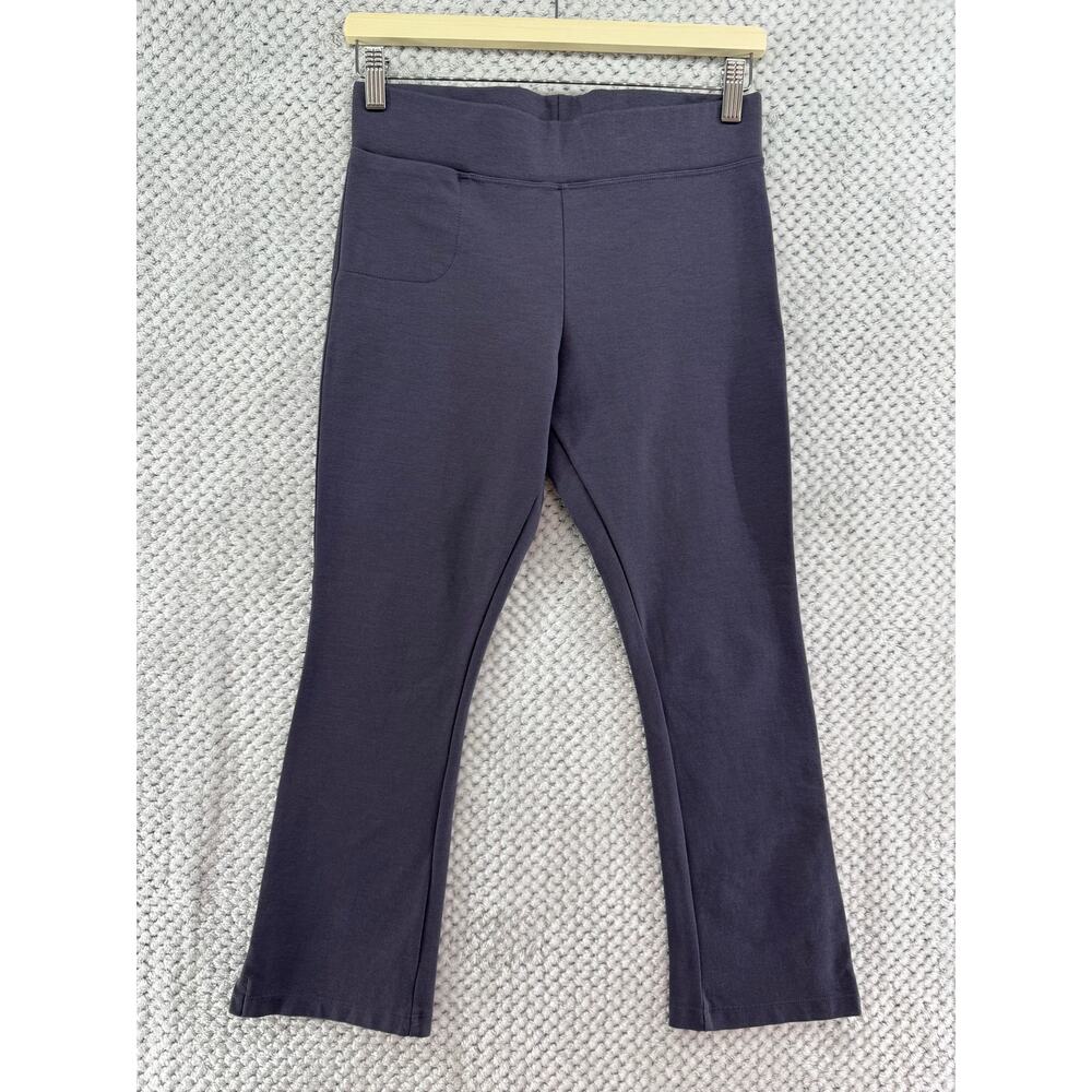 AMERICAN GIANT No-BS Kick Flare Pants Women 6 Charcoal Gray Pull-On 23" inseam